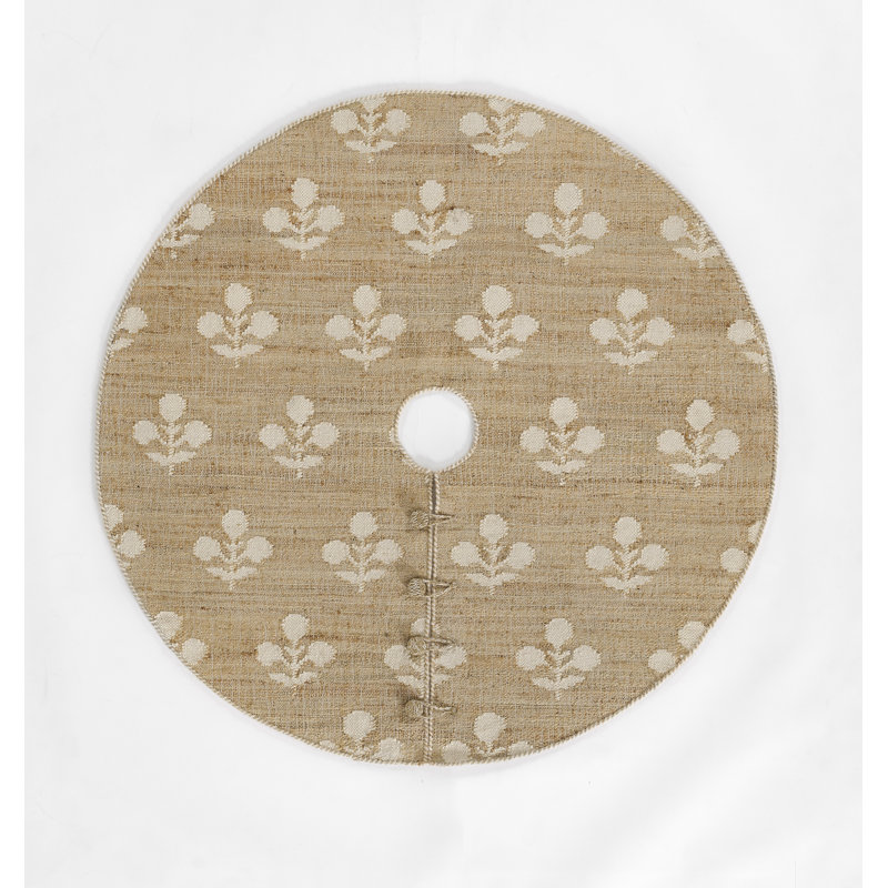 Erin Gates by Momeni Orchard Bloom Natural Hand Woven Wool and Jute Tree Skirt 5' X 5' Round