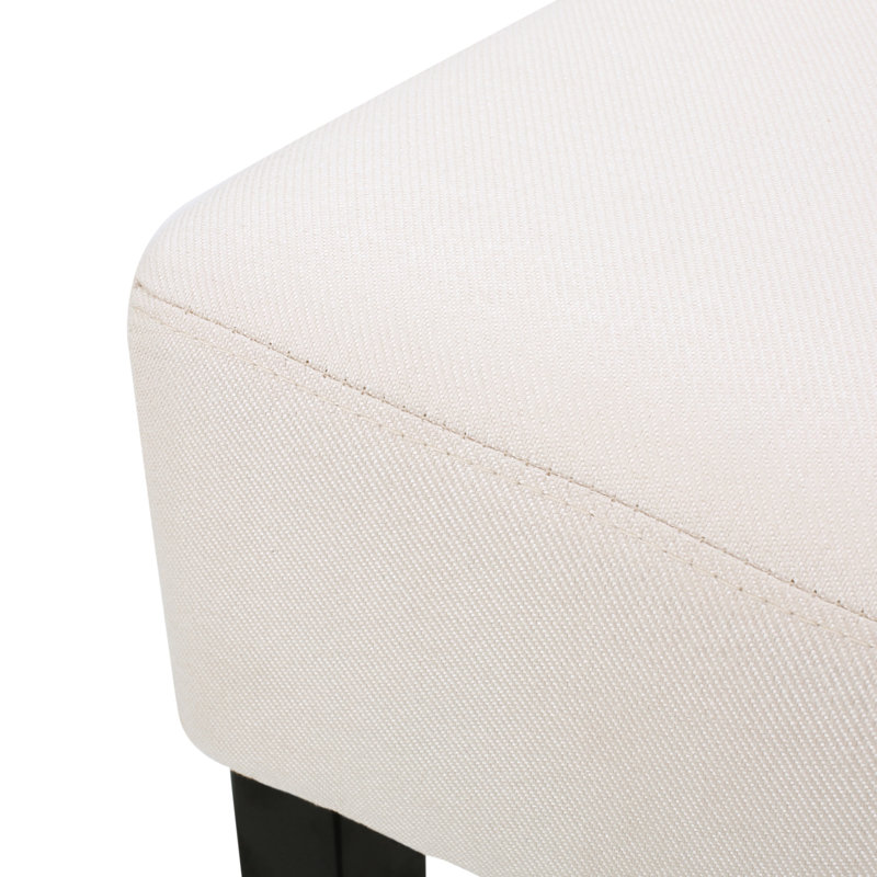 2 tabourets Kd - tissu lisse, base en bois massif, couleur beige, l 17,52 po x P 16,93 po, H 37,73 po, apparence de siège chic, pieds brun foncé, l 17,71 po x P 22,68 po x H 36,76 po