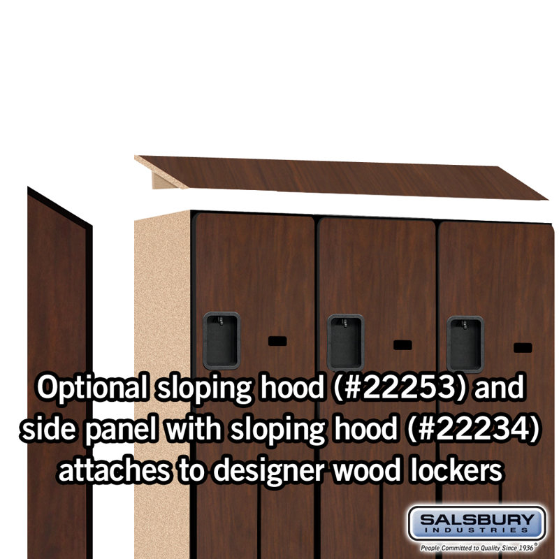 Extra Wide Mahogany Wood Gym Locker with Shelves - 76"H x 45"W