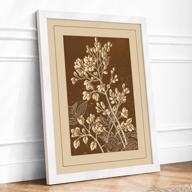 Delicate Study Botanical - Framed Print, A2 - 59.4 x 42.0 cm, White