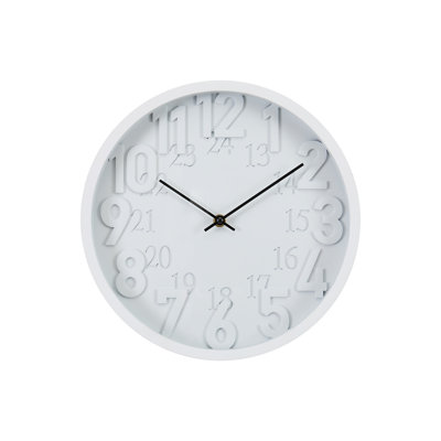 Clocks, 12" Round, Wall Clock, Juvenile, White Face, White Frame, Contemporary, Modern