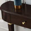 Dark Brown Solid  Wood Half-circle Console Table-908101264