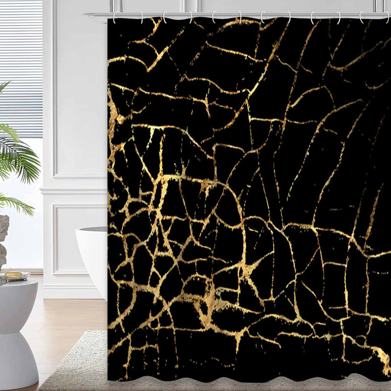 Rideau de douche avec 12 crochets Gold, L 72 po x l 84 po