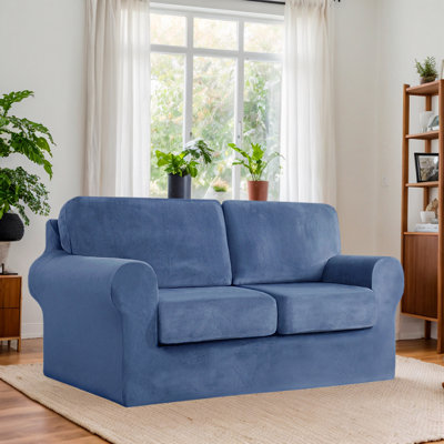 Stretch Sofa Slipcover For 2-Seater Couch With Seat Covers And Cushion Covers 