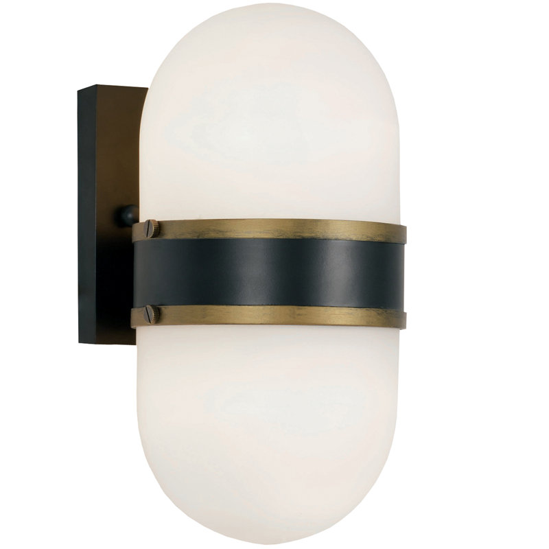 Marie Black 2 - Bulb Outdoor Wall Mount, White, 10" H x 6" W x 7.25" D