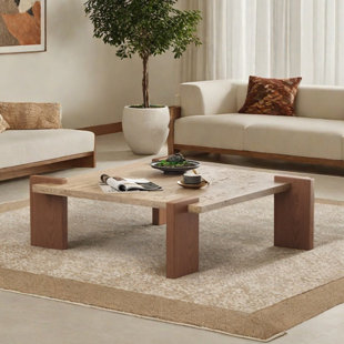 Table basse de salon en bois massif de style rétro