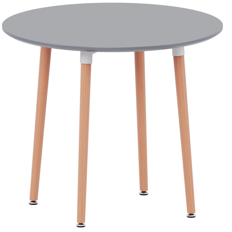 Triston Beech Round Solid Wood Base Dining Table, Grey