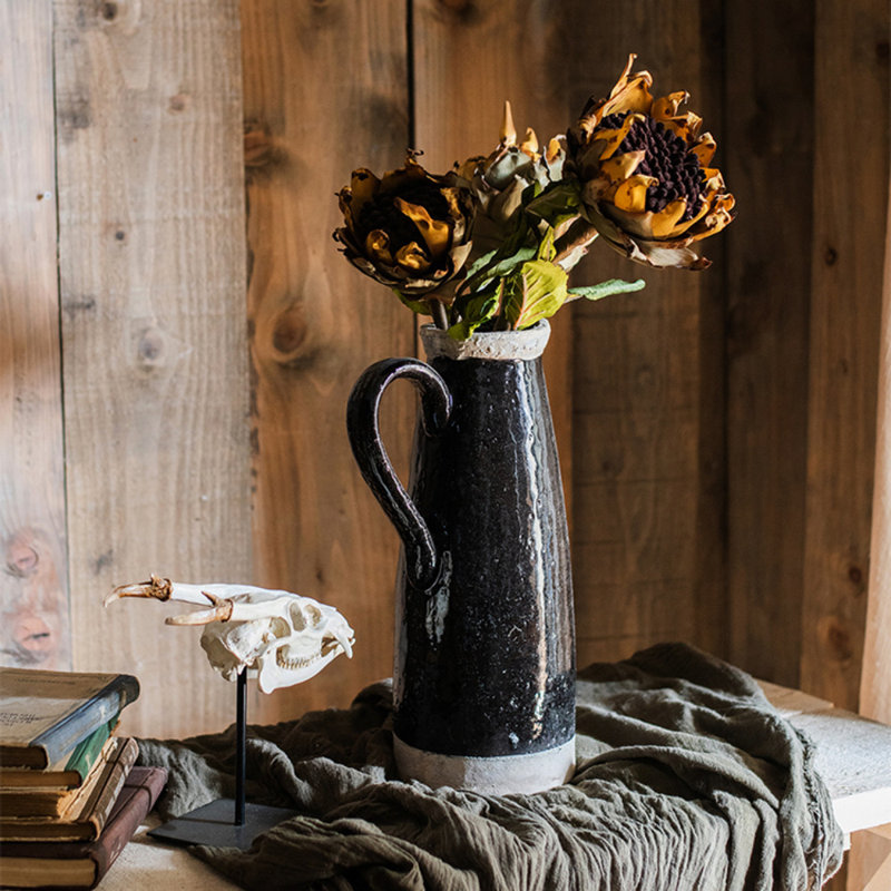 Sunflower Arrangement, Brown Seeds, Three Stems