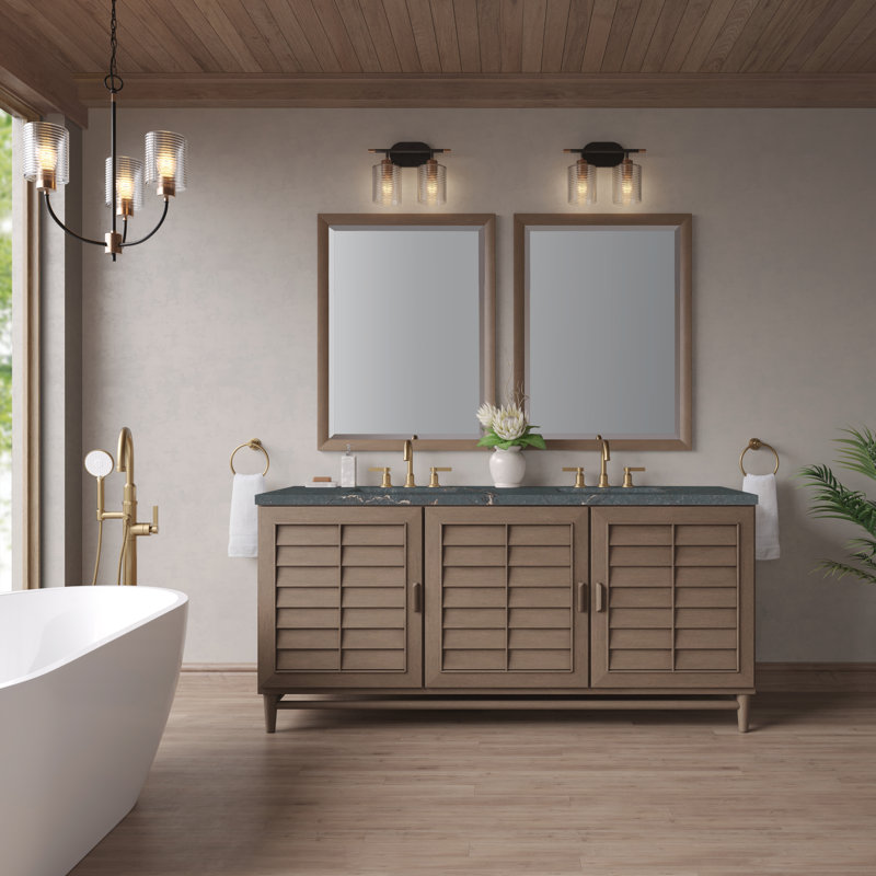Broeder 72'' Double Bathroom Vanity with Top, Parisien Bleu, Widespread