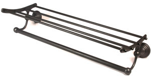 Tansey Metal Floating Shelf with Towel Bar, Bronze