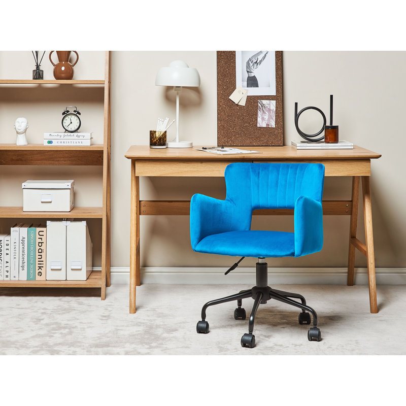 Komor Velvet Office Chair, Blue
