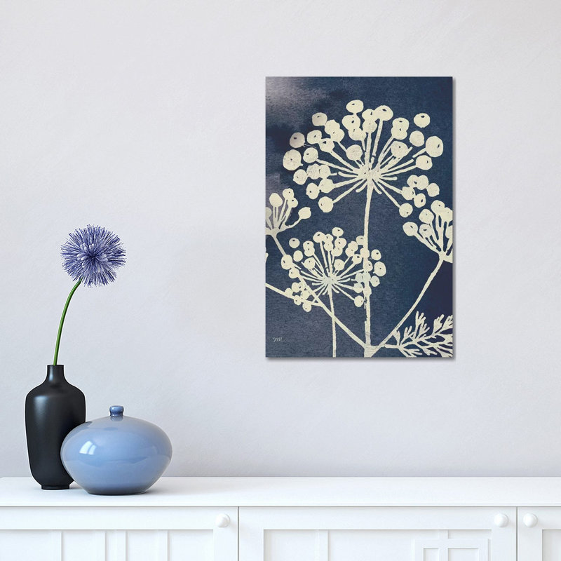 «Dark Blue Sky Garden I» par Studio Mousseau - peinture sur toile tendue, H 18 po x l 12 po x 1,5 po