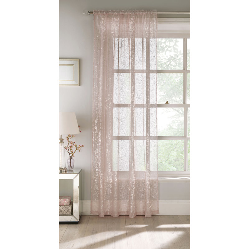 Child Sheer Curtain Single Panel, Blush, Width 140 x Drop 122cm