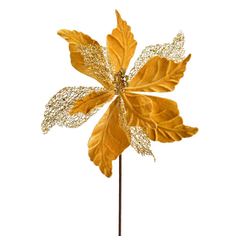 Vaporisateur de Noël artificiel 12 po Vickerman, Doré, H 12 po x l 12,5 po x P 16,5 po
