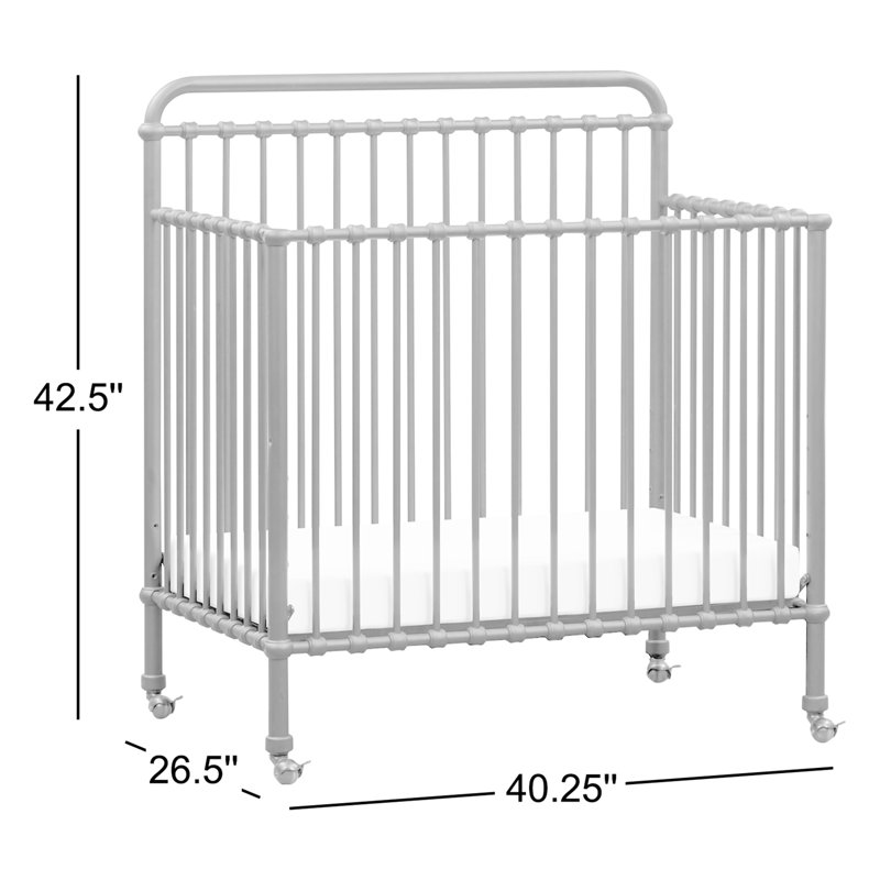 Winston 4-in-1 Convertible Mini Crib, Vintage iron