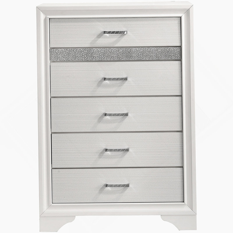 Commode de chambre blanche à 6 tiroirs, White