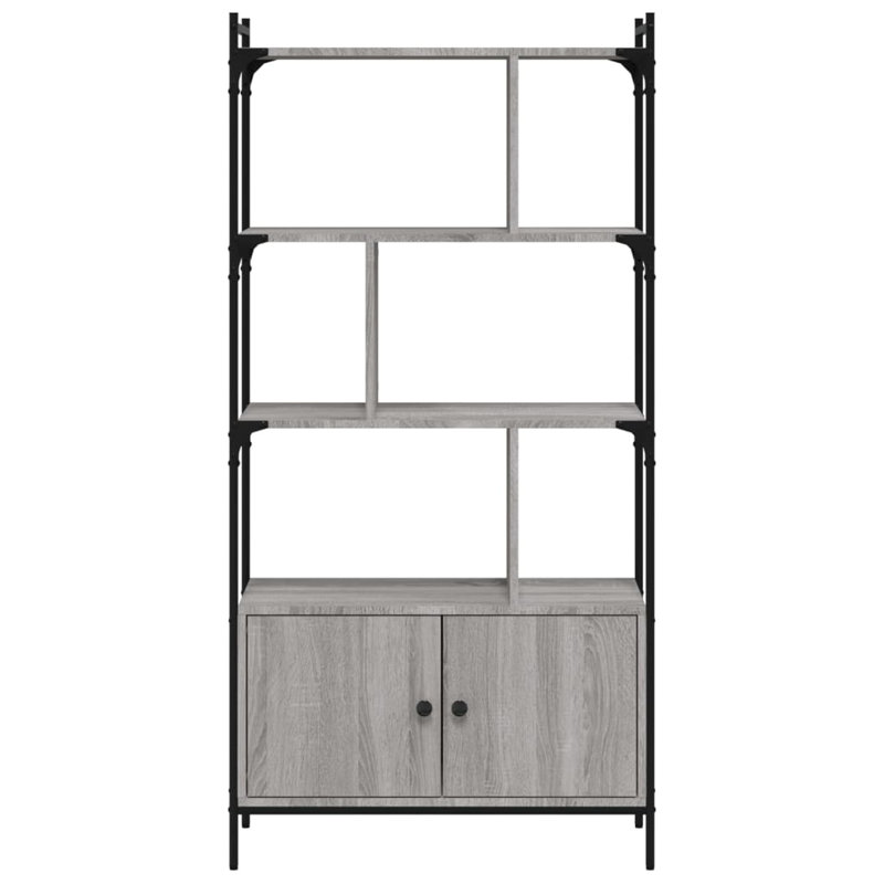 Anntonette 154.5 cm H x 76.5 cm W Steel Etagere Bookcase, Grey Sonoma
