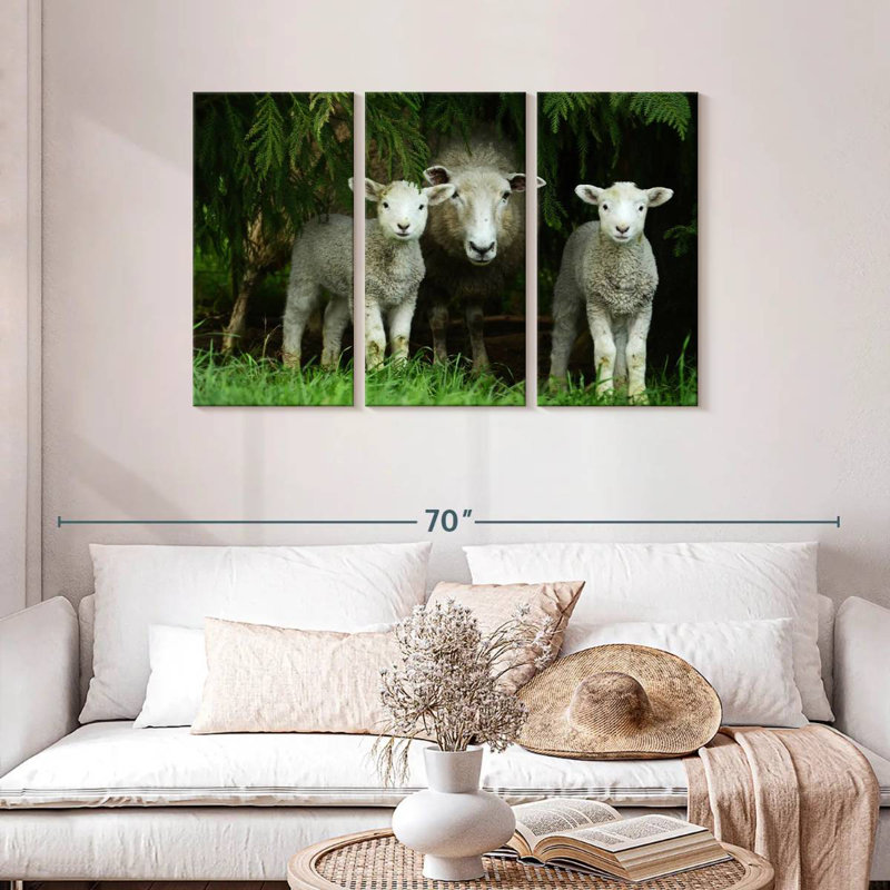 Brampt Sheep Family, 28" H x 45" W