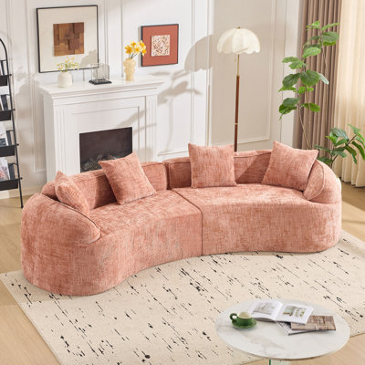 Pink Curved Compressed Sofa