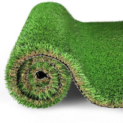 3FTX32FT Outdoor Artificial Grass Runner Rug, Thick Realistic Fake Grass Roll Decor Patio Balcony Garden Lawn, Dog Pets Turf Drain Mat, 1.38" Pile Height