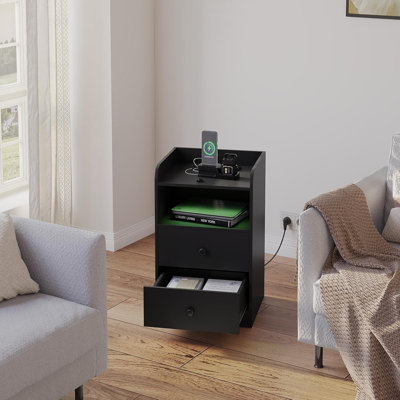 Chiedu 40cm W Manufactured Wood Bedside Table
