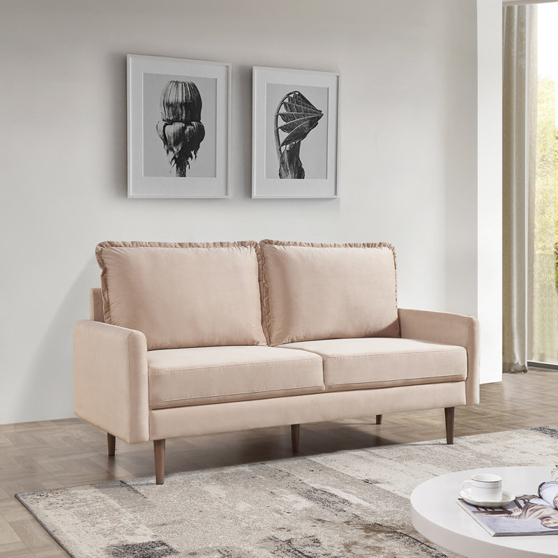 Causeuse rembourrée Hurdland, 100 % polyester beige