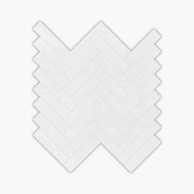 Thassos White Honed 1x4 Herringbone Marble Mosaic