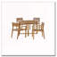 Ensemble de salle à manger 5 pièces rond en bois d'acacia avec design à lattes-1732422696