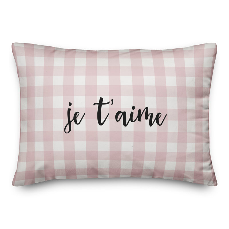  Coussin Je T'aime, Noir / Rose
