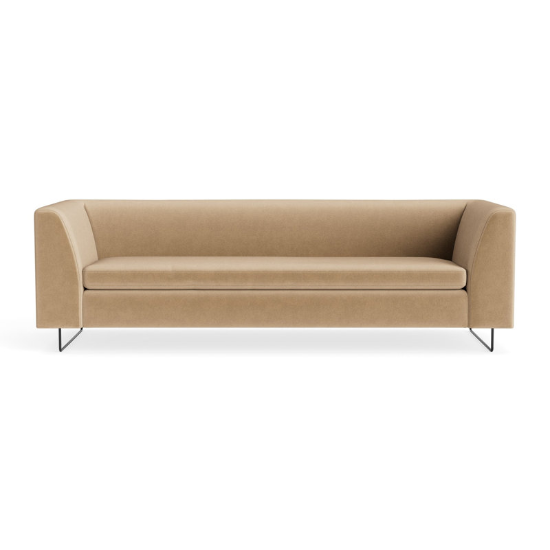 MTO - Bonnie 96" Sofa w/ Black Legs, Camel Velvet