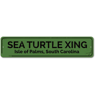 Panneau en aluminium personnalisé Sea Turtle Crossing