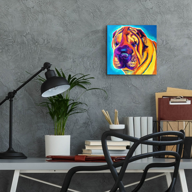 «Sharpei - Big Man» par Dawg Painter, H 12 po x l 12 po x P 0,13 po