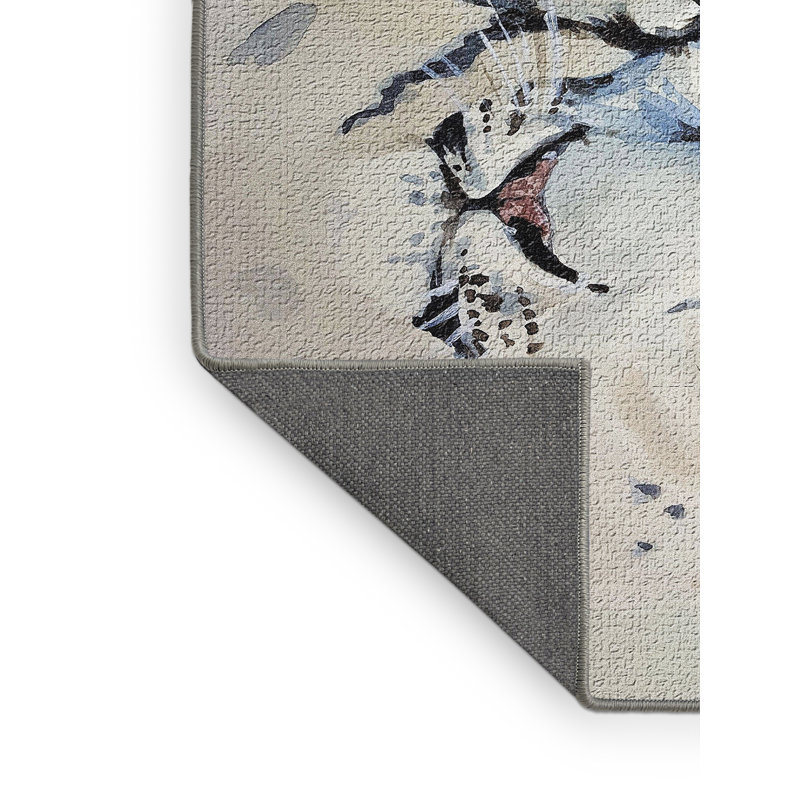 Tapis de la zone ivoire leopard, Rectangle 3 pi x 5 pi