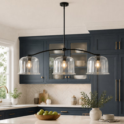 Justyce 3-Light 55.9"W Oversized Kitchen Island Pendant