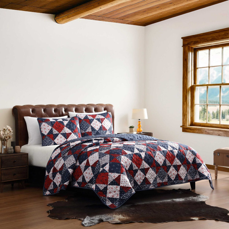 Ensemble de courtepointe réversible Wrangler Rodeo, Courtepointe grand + 2 couvre-oreillers standard