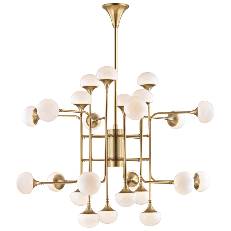 Fleming 24 Light Chandelier, Aged Brass