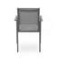 Chaise de salle à manger d'extérieur moderne en aluminium avec siège en filet (ensemble de 2), gris métal et gris foncé