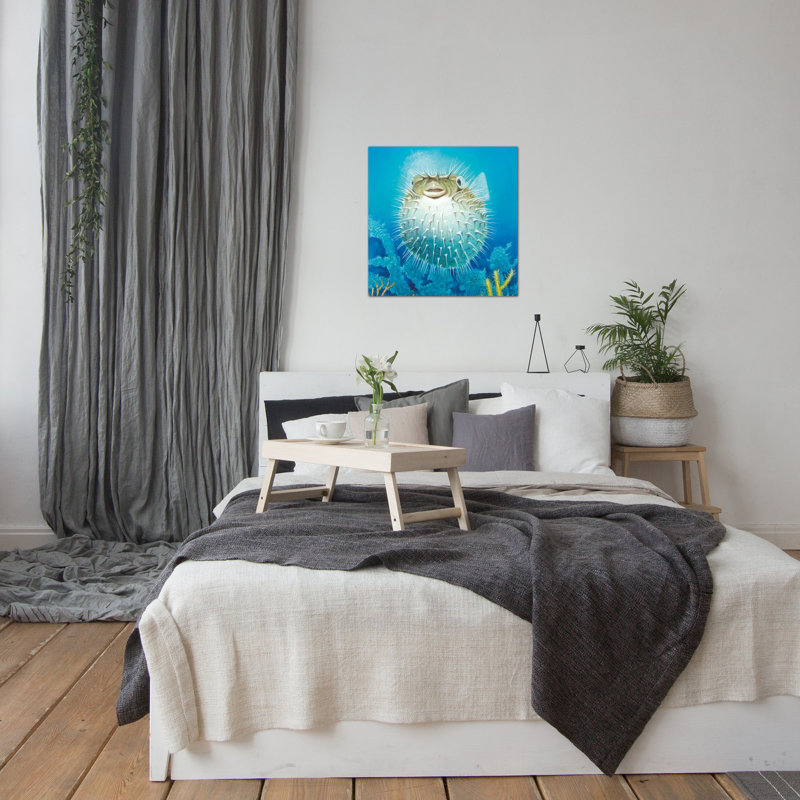Art sur toile décoratif "fisher fish", H 12 po x l 12 po x P 0,75 po, Non mat, Toile tendue