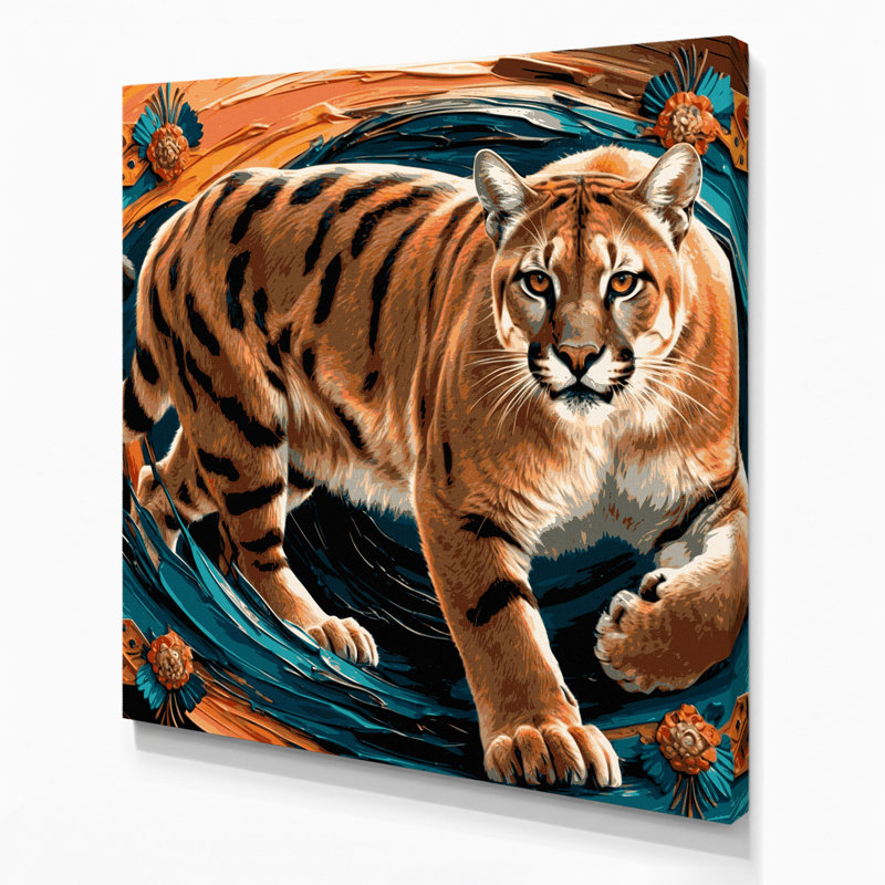 «Big Cats», art mural brun sur toile Cougar mexicain, H 8 po x l 8 po