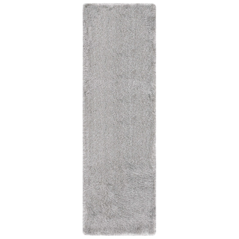 Cimah Shag Hand Tufted Performance Solid Color Rug, Runner 2'3" x 8'