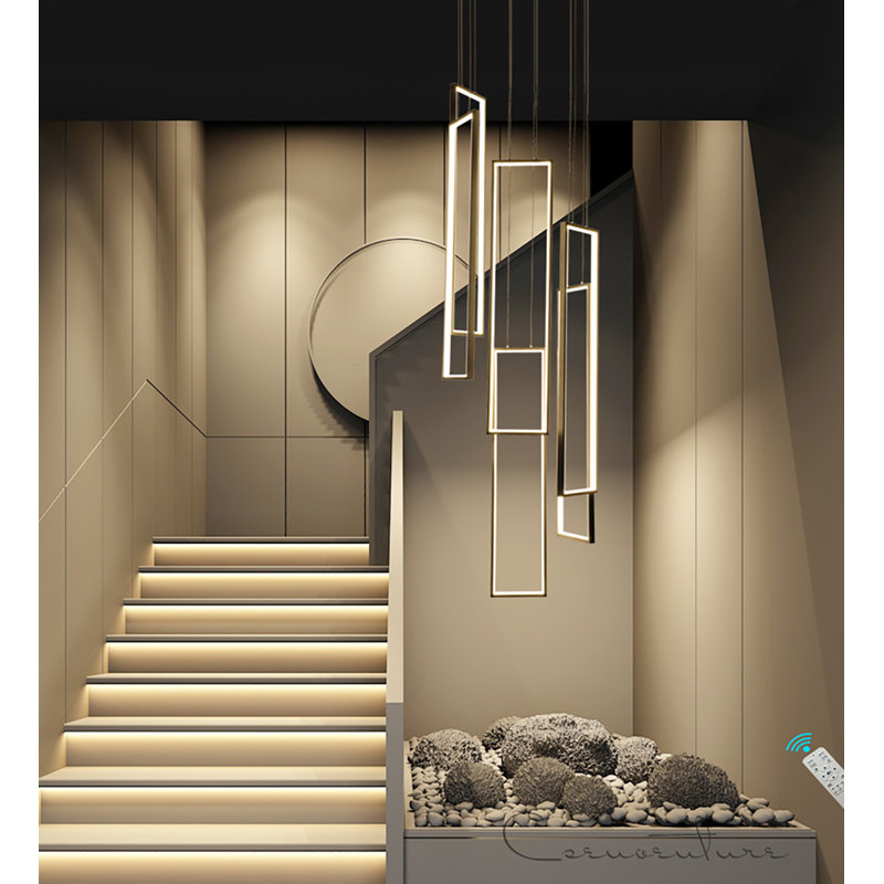 Everly Quinn Markiya 6-Light LED Rectangle Chandelier