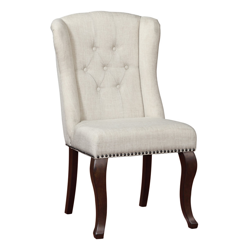 Chaise d'appoint rembourrée Andris, Beige, 1