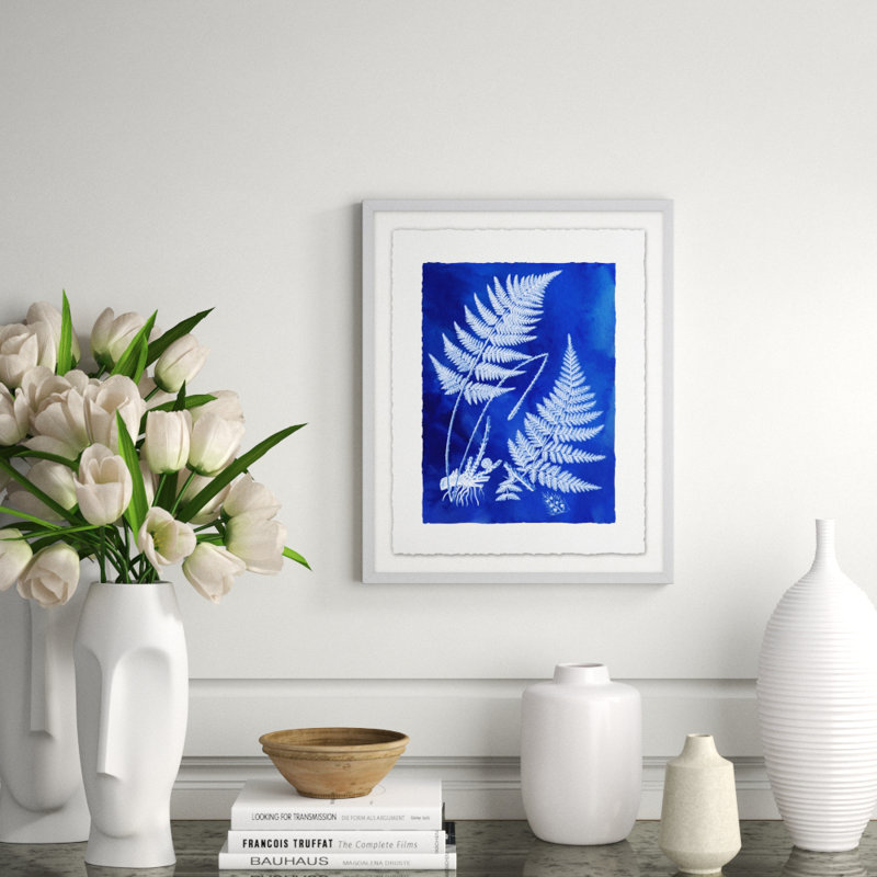 Fernspirationdigo 4' Framed Graphic Art Print on Glass