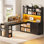 Bureau en L Farmhouse avec tiroirs