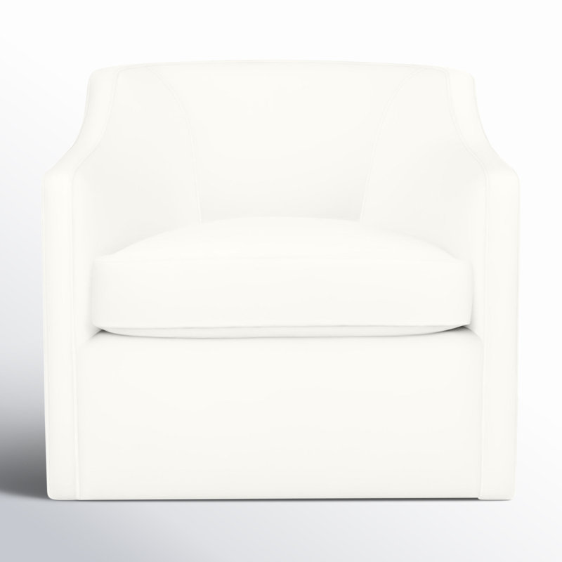 Fauteuil pivotant rembourré Marietta, Toile blanc cassé Bayou