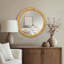 Miroir mural rond en rotin naturel Dia