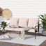 Asfand 74.4'' Metal Outdoor Patio Sofa with Cushions