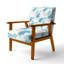 Chaise d'appoint Boho - Fauteuil rose et bleu à accoudoirs ikat rose-129756692