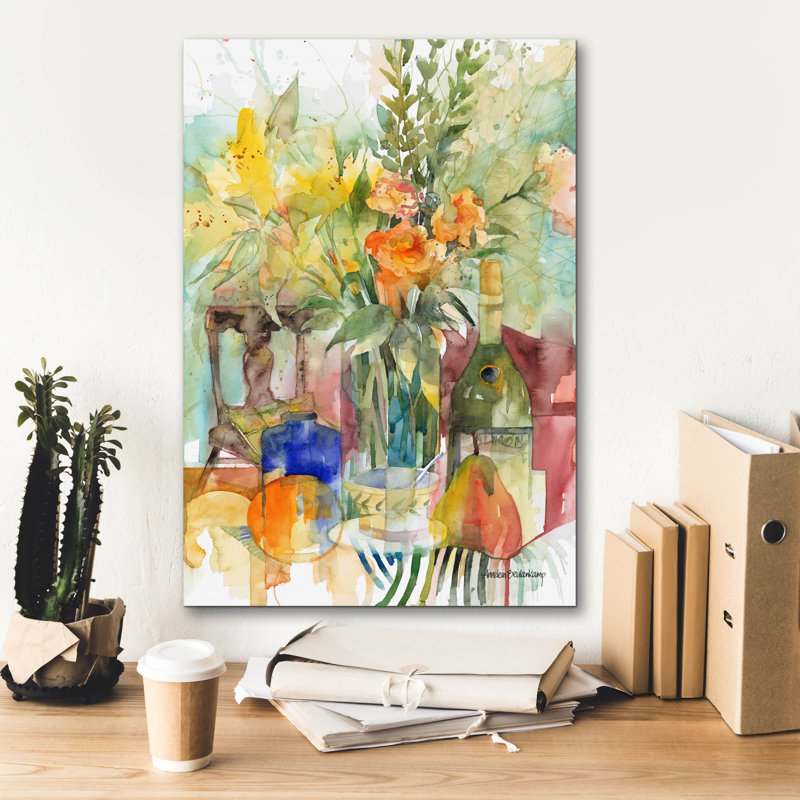 Art mural sur toile Winston Porter «Blue Bottle» par Annelein Beukenkamp, H 26 po x l 18 po x P 0,75 po