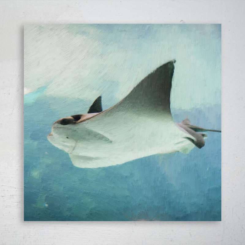 Stingray Natation - peinture sur toile tendue, H 32 po x l 32 po